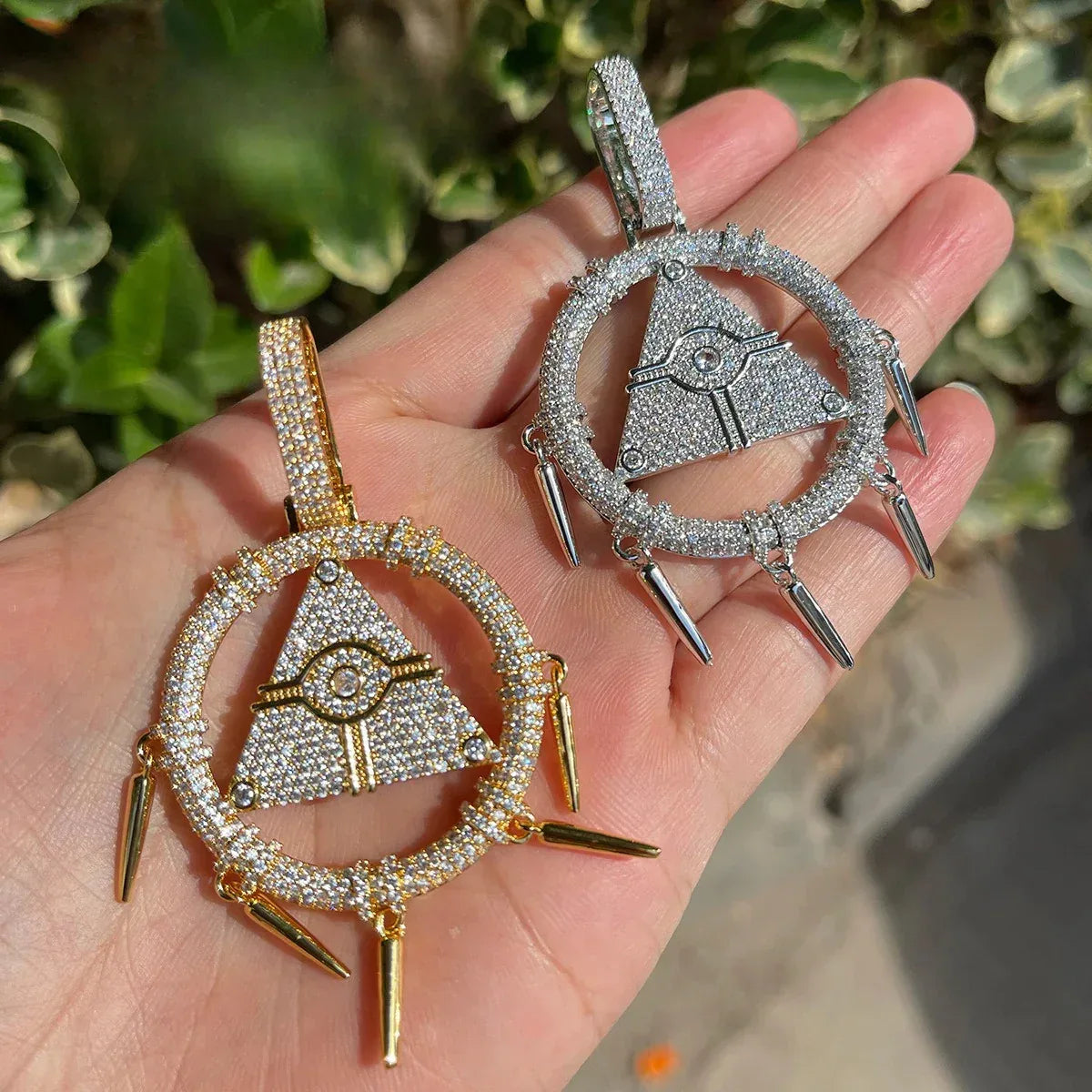 Iced Out Millennium Ring Pendant | Men's Anime Artifact Necklace YGO Cosplay Bling | Caratix - CaratixJewelry